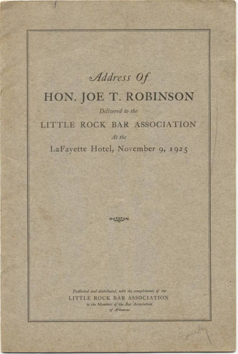 AR Politics - Joe T. Robinson address