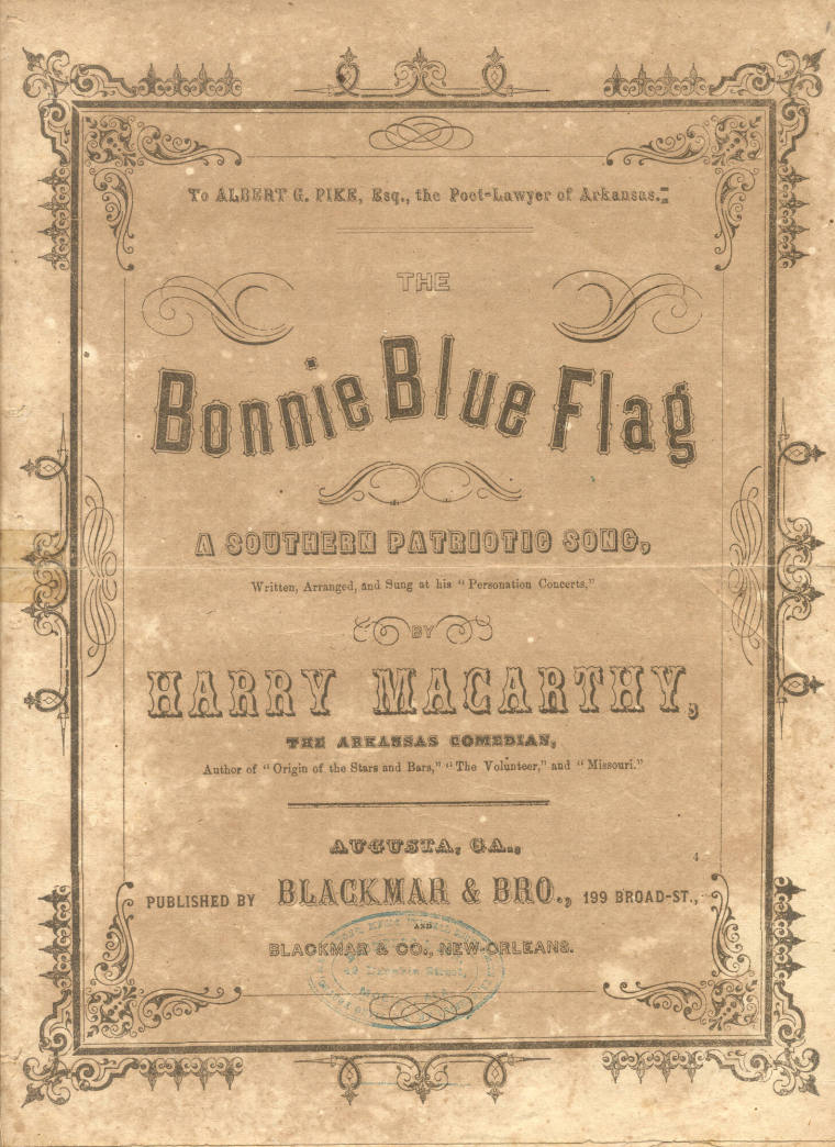 sheet music - "Bonnie Blue Flag"