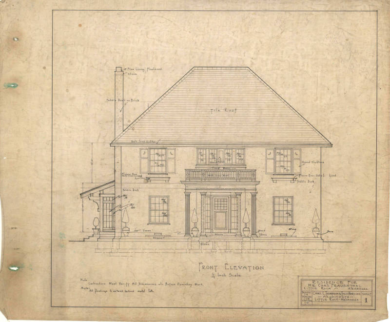 Drawing, Thompson Architectural - Charles Frauenthal, Little Rock
