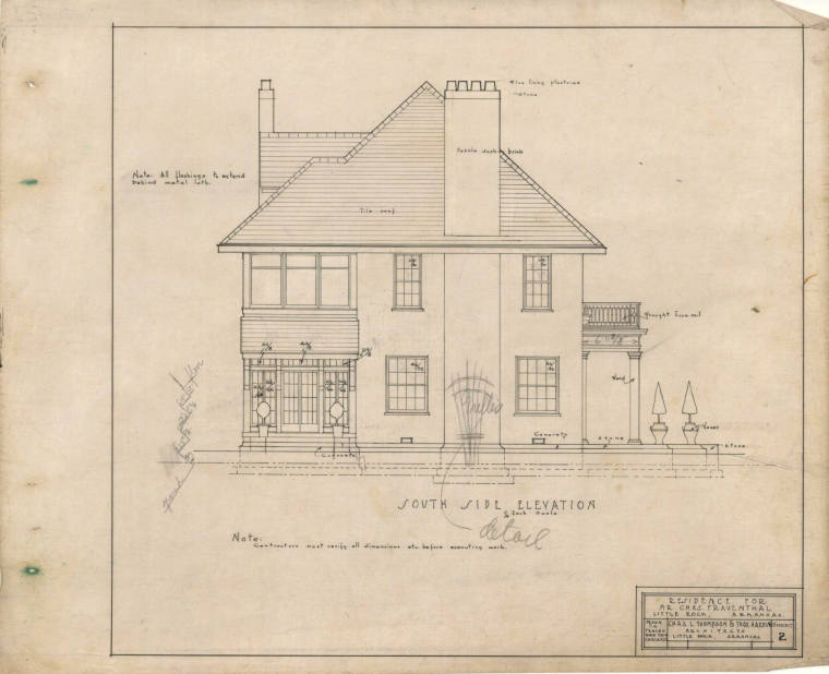 Drawing, Thompson Architectural - Charles Frauenthal, Little Rock