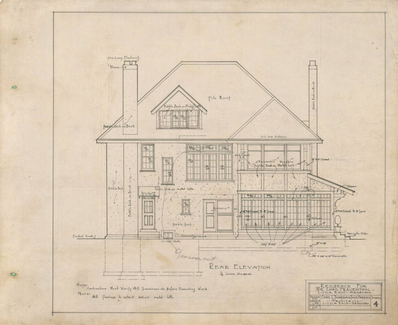 Drawing, Thompson Architectural - Charles Frauenthal, Little Rock