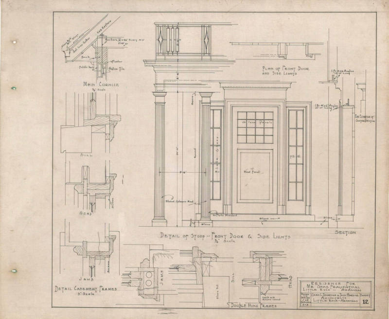 Drawing, Thompson Architectural - Charles Frauenthal, Little Rock