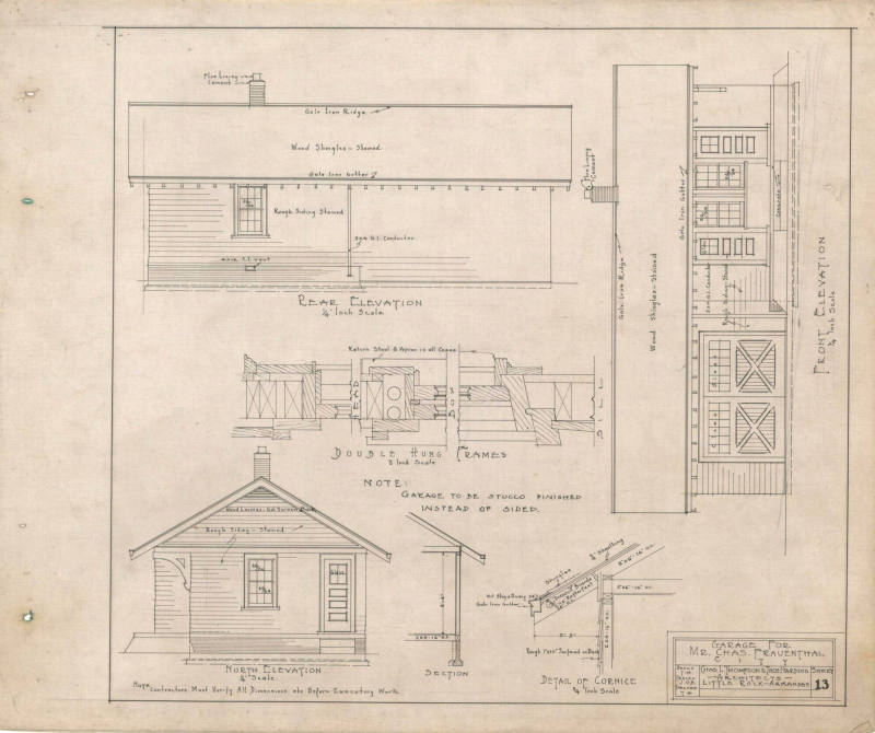 Drawing, Thompson Architectural - Charles Frauenthal, Little Rock