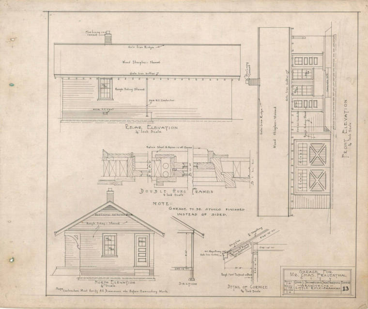 Drawing, Thompson Architectural - Charles Frauenthal, Little Rock