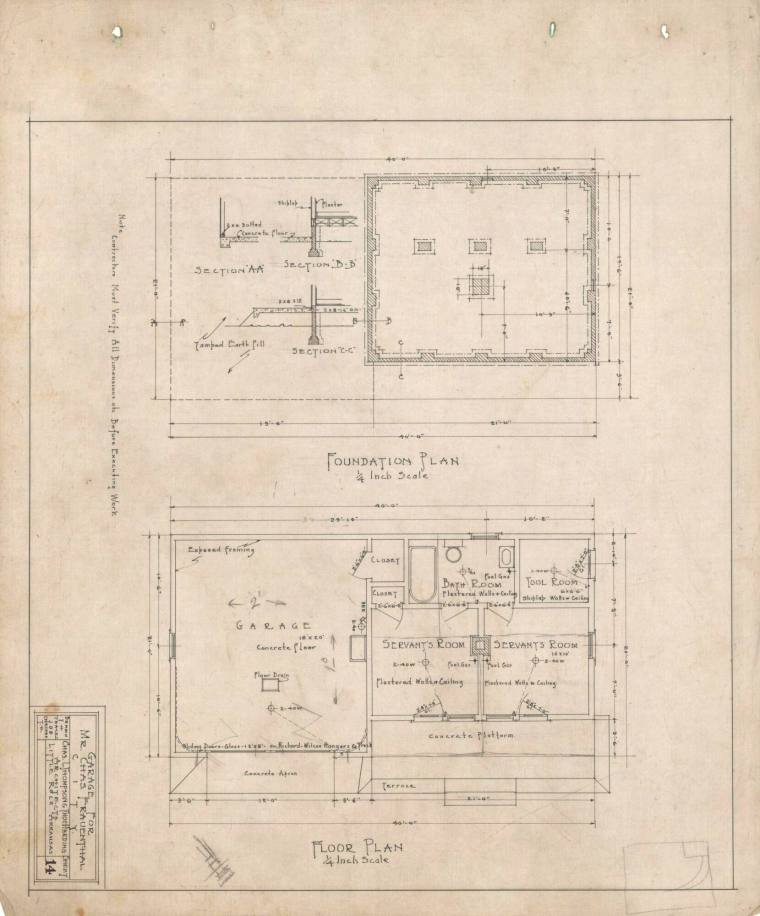 Drawing, Thompson Architectural - Charles Frauenthal, Little Rock