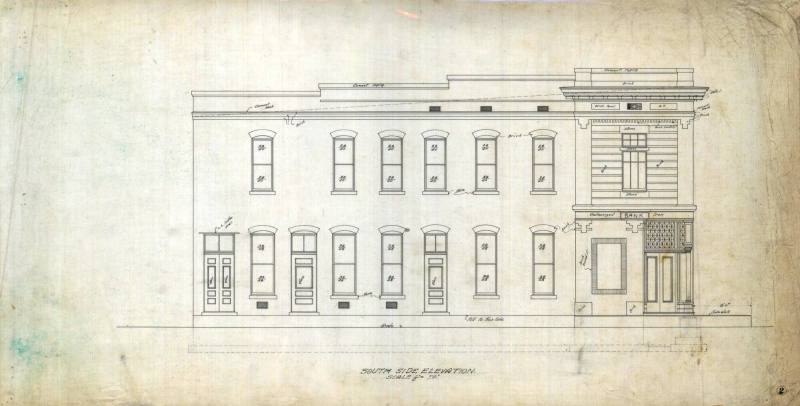 Drawing, Thompson Architectural - Carlisle Bank & Masons Bldg.