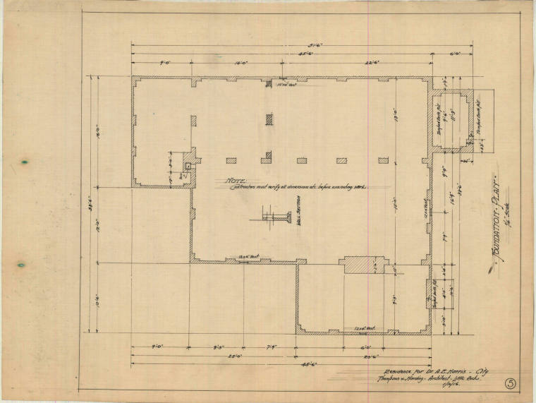 Drawing, Thompson Architectural - Dr. A.E. Harris, Little Rock
