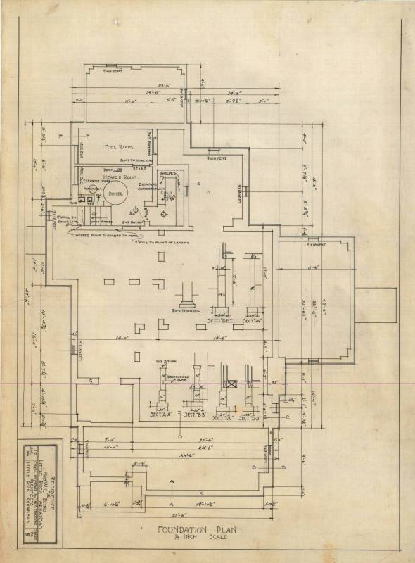 Drawing, Thompson Architectural - Mrs. W.C. Bond, Little Rock