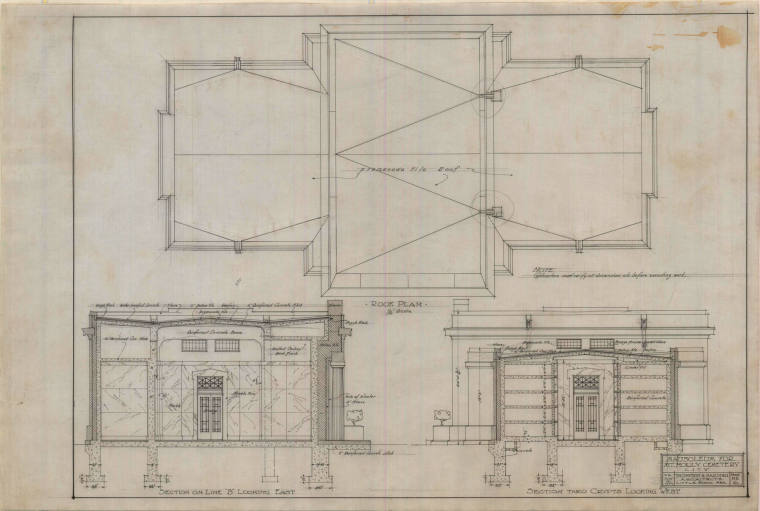 Drawing, Thompson Architectural - Mount Holly Mausoleum, Little Rock, Arkansas