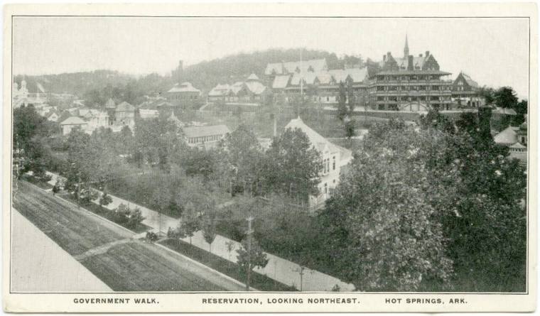 AR Postcard - Govt. Walk, Hot Springs